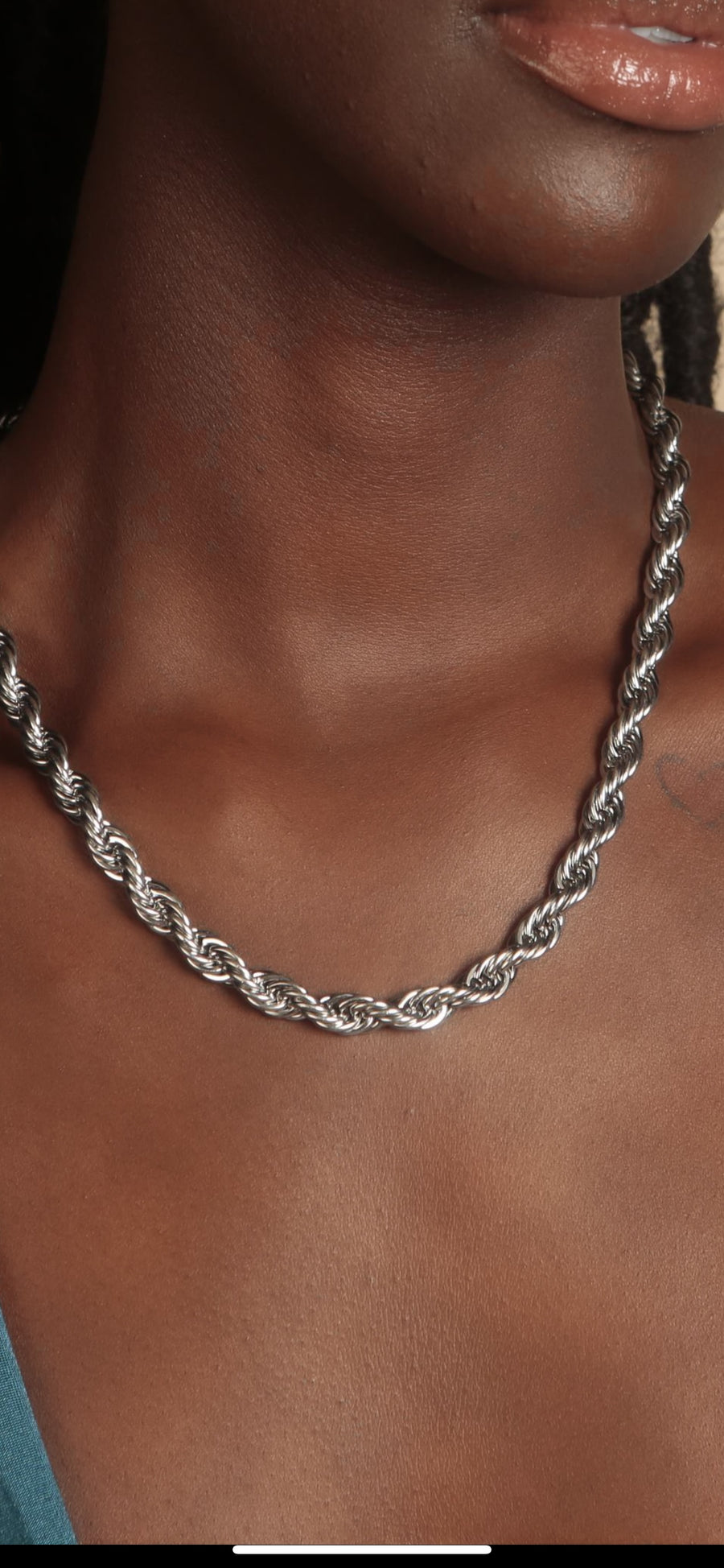 ROPE CHAIN (SILVER) with OLOKUN CHARM