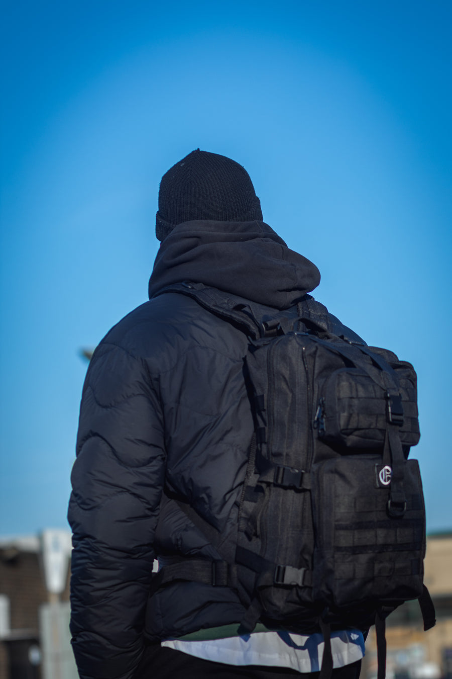 Olokun Black medium-sized Tactical Molle Backpack