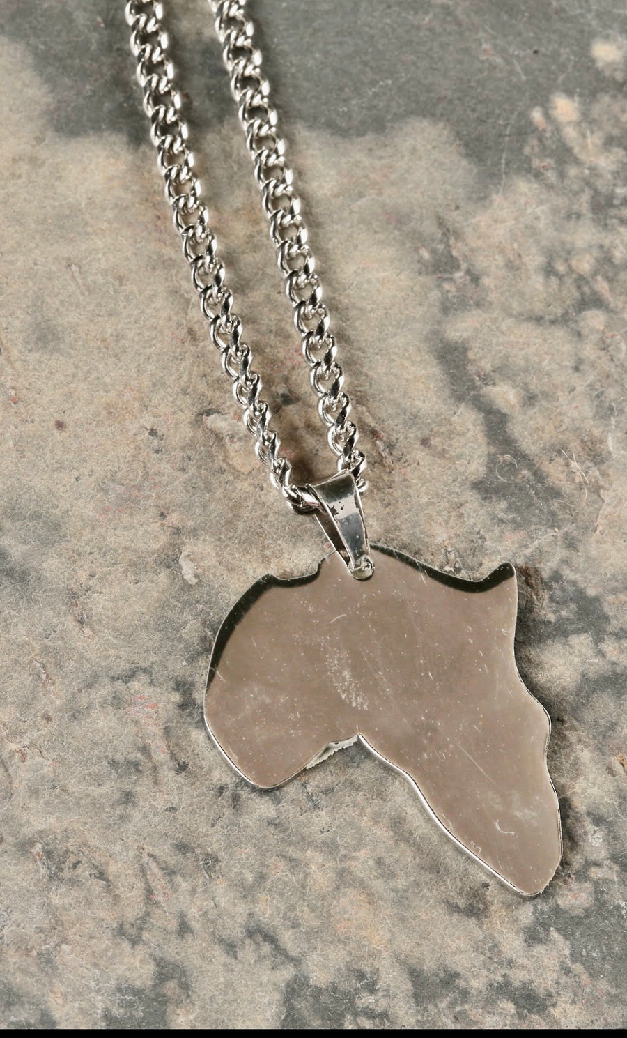 African Pendant with 3MM CUBA CHAIN (SILVER)