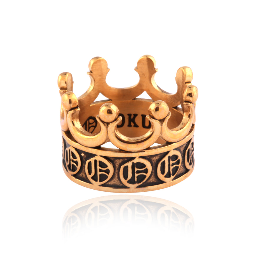 Olokun Enamel Tainted Crown Royal Ring (GOLD)