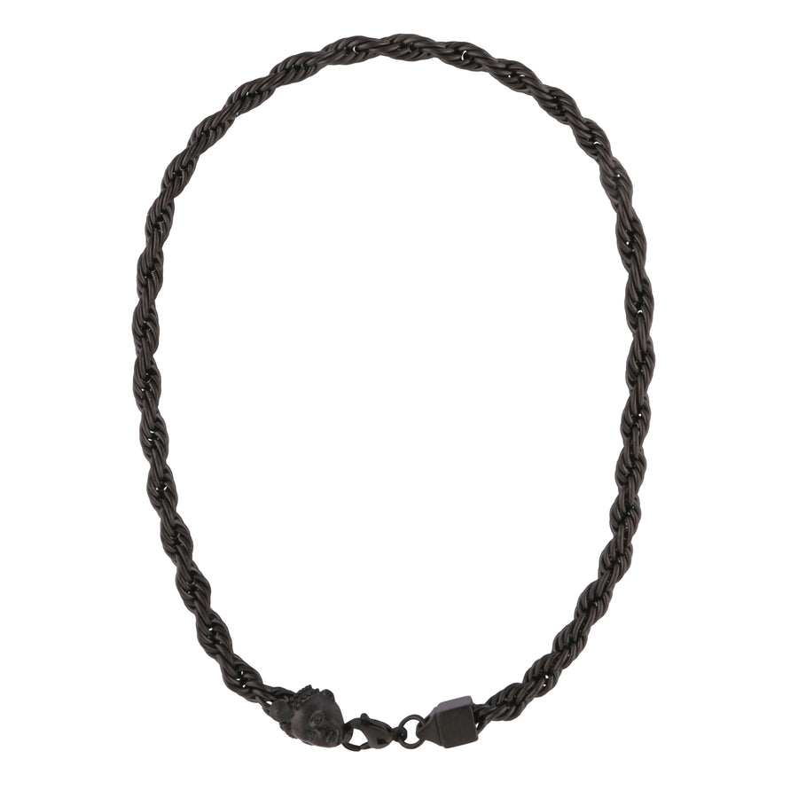 ROPE CHAIN (BLACK) with OLOKUN CHARM