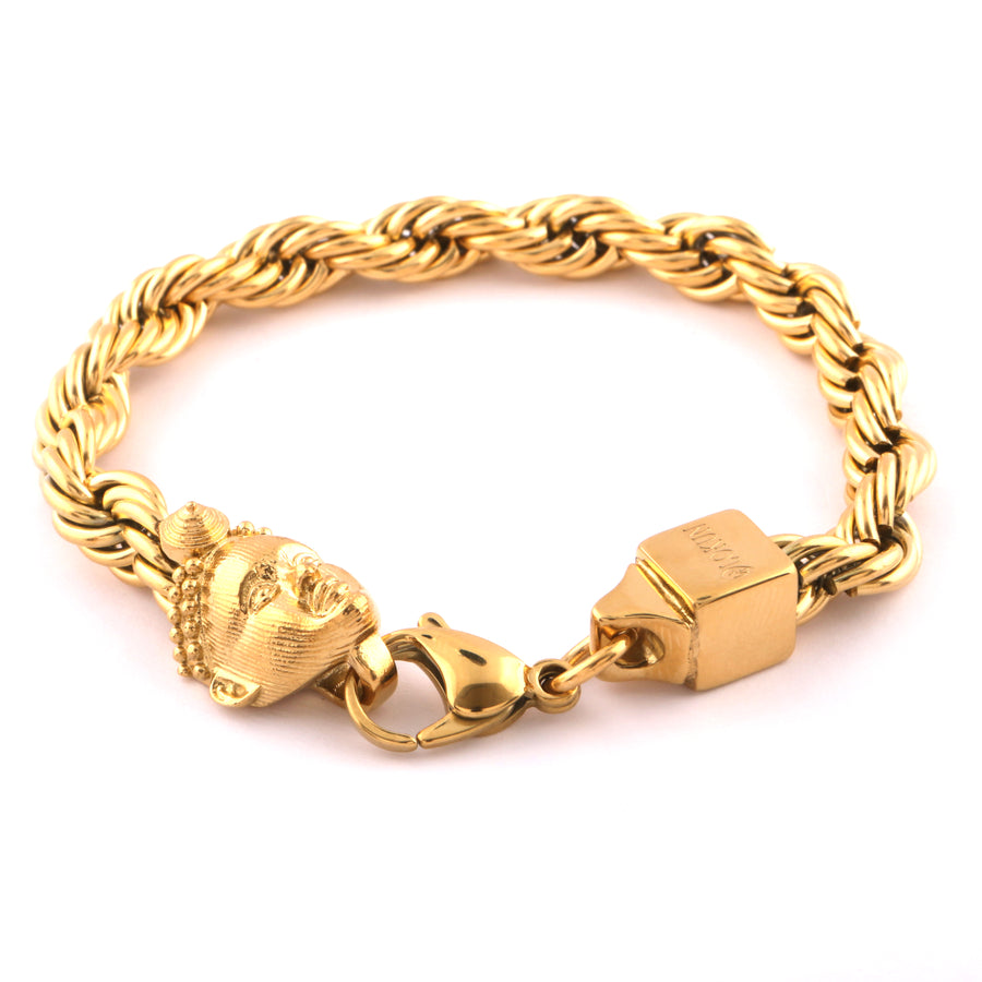 ROPE BRACELET (GOLD) with OLOKUN CHARM