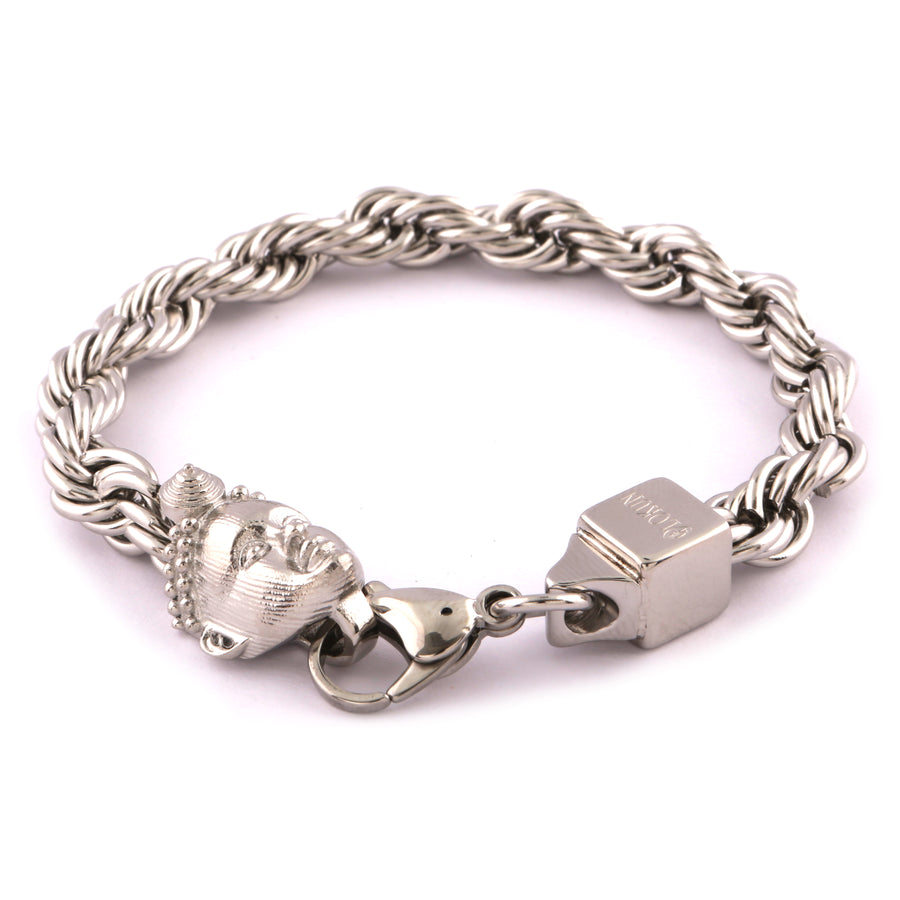 ROPE BRACELET (SILVER) with OLOKUN CHARM