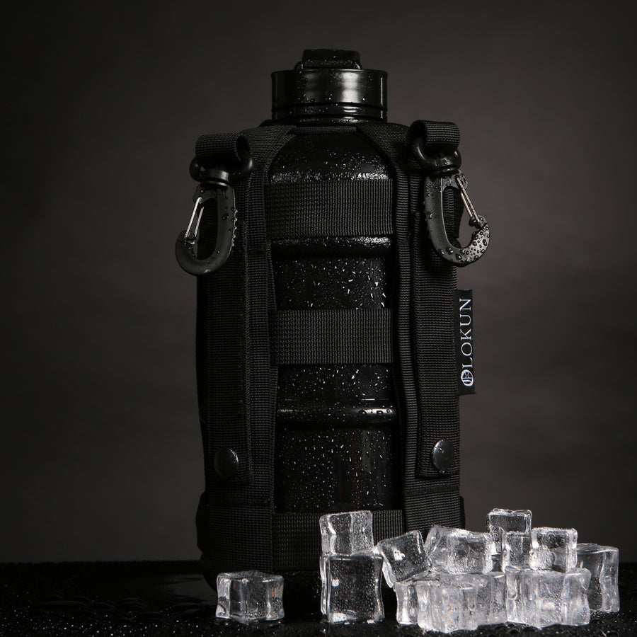 OLOKUN 2.2L Water Bottle WITH Black Tactical Drawstring Holder