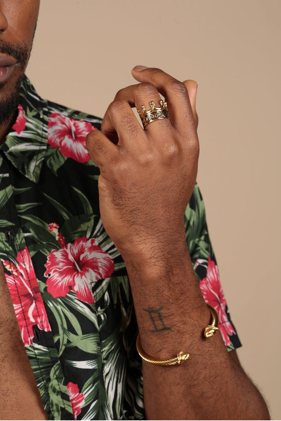 Olokun Enamel Tainted Crown Royal Ring (GOLD)