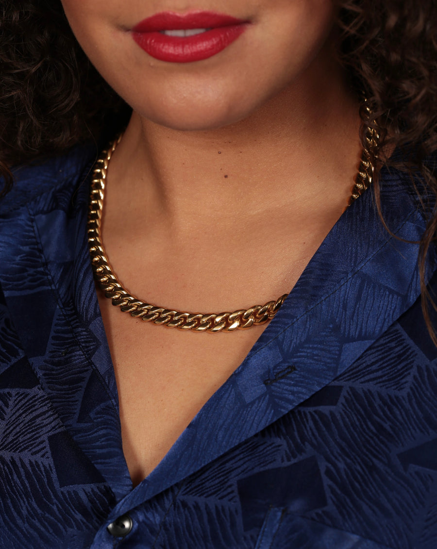 CUBA CHAIN (GOLD) with OLOKUN CHARM