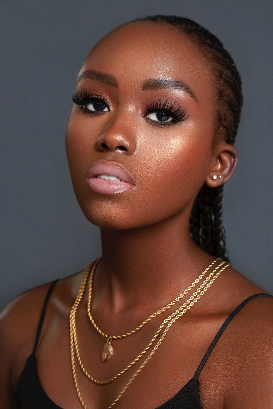 Heptagon cut Olokun Head with 3MM Rope Chain (GOLD)