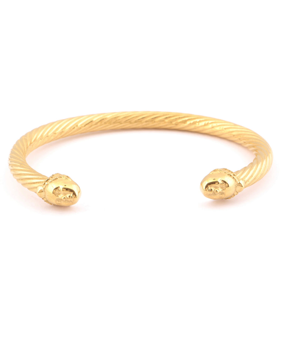 Unisex Olokun Cuff Twisted Bangle (GOLD)