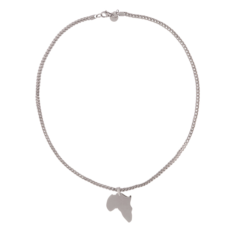 African Pendant with 3MM FRANCO CHAIN (SILVER)