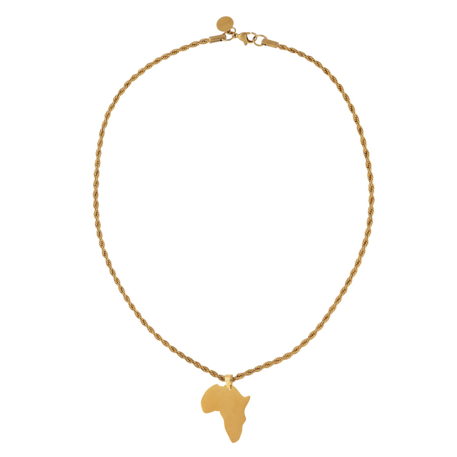 African Pendant with 3MM ROPE CHAIN (GOLD)