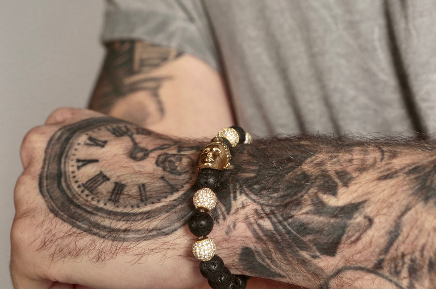 Olokun Beaded Bracelet-3 (GOLD)
