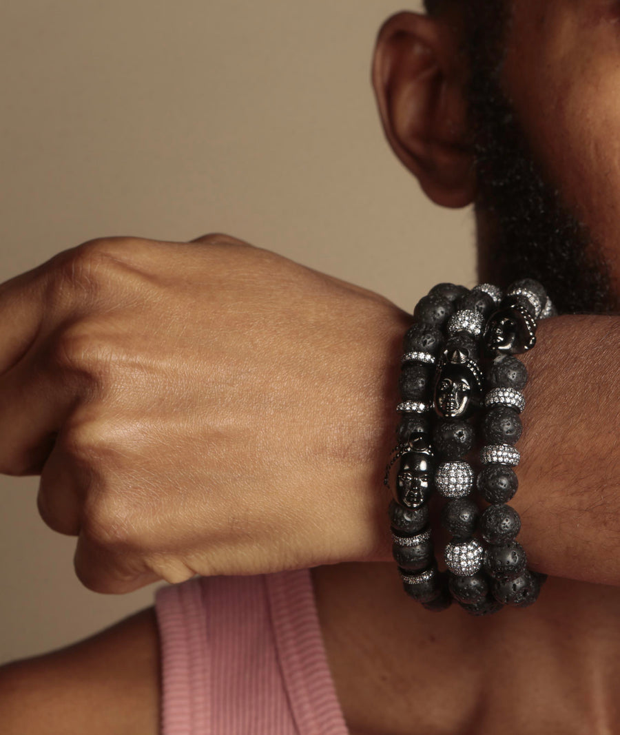 Olokun Beaded Bracelet –2 (BLACK)