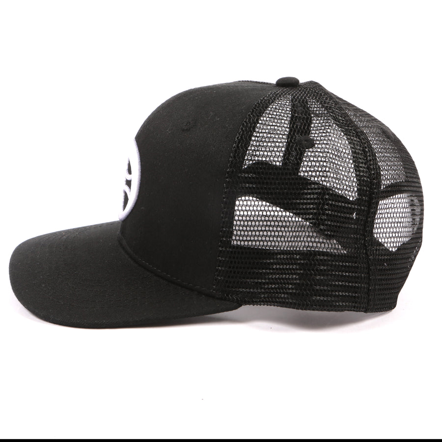 Black Olokun Varsity Mesh Cap with a slightly Curved Peak