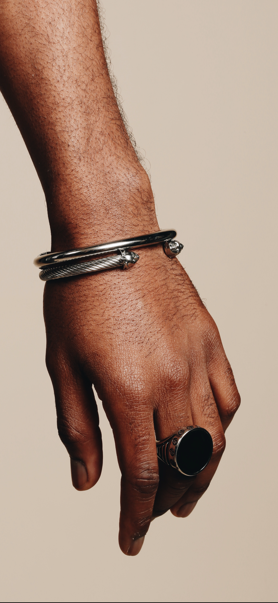 Olokun Enamel Tainted Royal Circle Ring (SILVER)