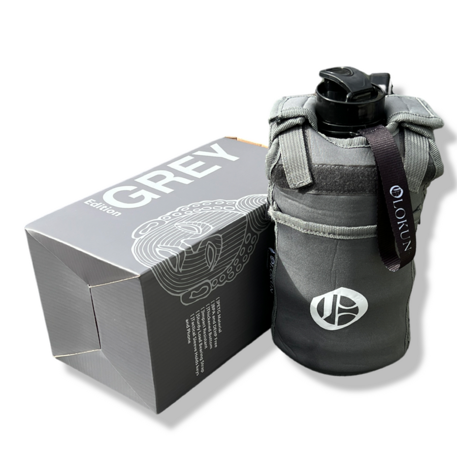 OLOKUN 2.2L Water Bottle WITH Grey Sleeve