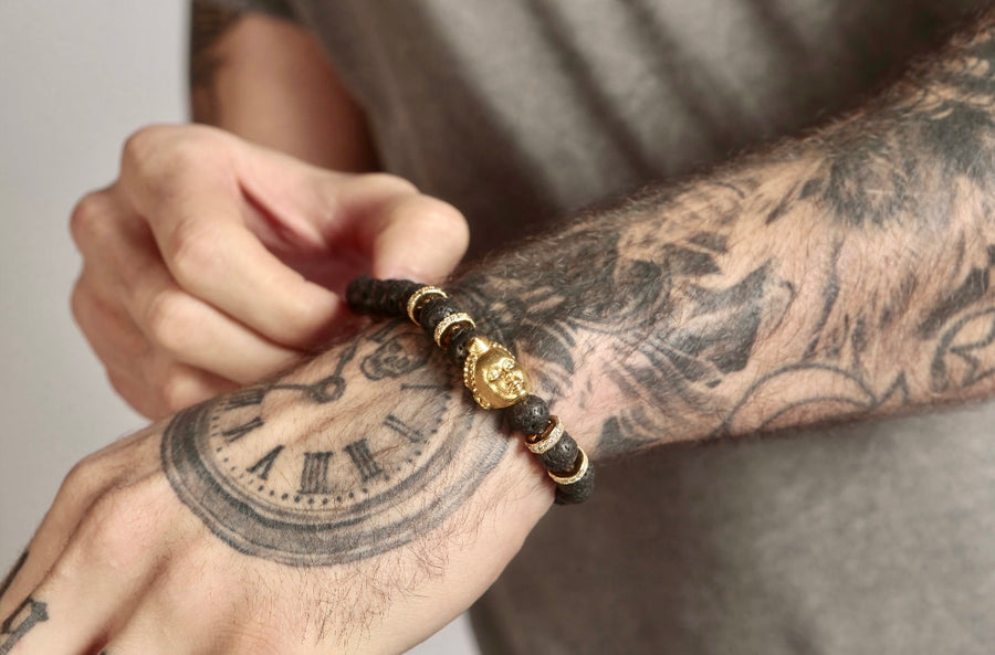 Olokun Beaded Bracelet-2 (GOLD)